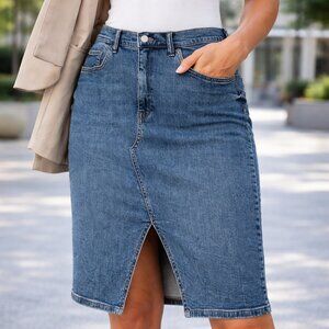 Banana Republic Washwell Denim Pencil Skirt Medium Wash Size 14